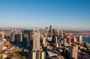 City view from Space Needle Seattle